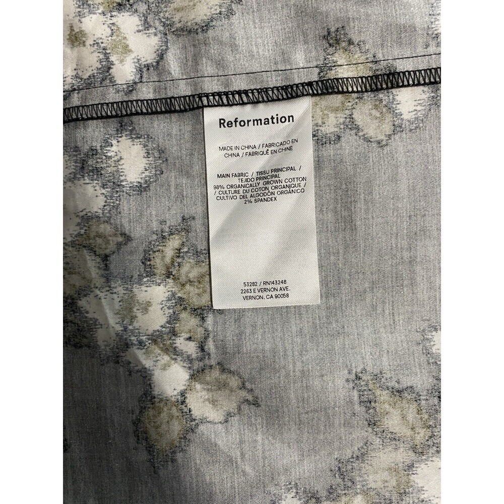 Reformation Floral Sweetheart Neck Midi Dress Long Sleeve Side Slit Size 6 - Picture 15 of 16